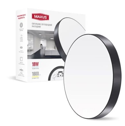 Світильник Maxus SP Ceiling 18Вт 4100K Circle Slim Black (1-MSP-1841-SLB) - фото №2