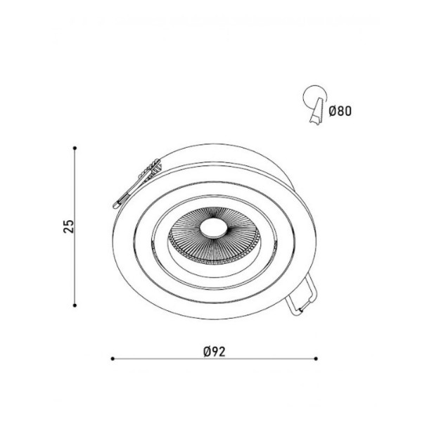 Точечный светильник Kloodi KD-BASE R92 GU10 1x10W IP20 Bl - фото №1