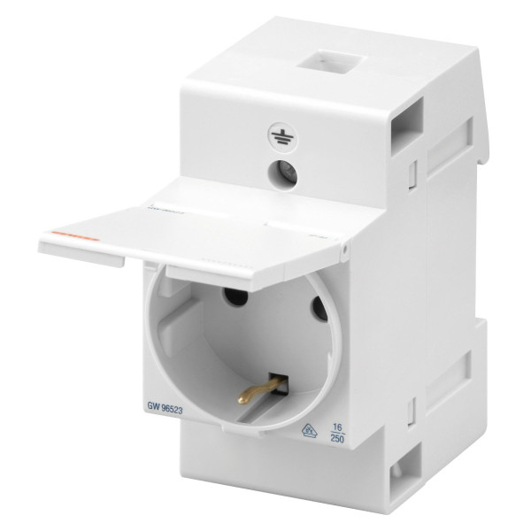 Розетка на DIN-рейку GEWISS 2P+E 250В/16А 2,5M с крышкой (GW96523)