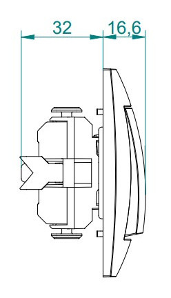 Одноклавішний перехресний вимикач Elektro-Plast Carla 1715-10 (білий) - фото №3