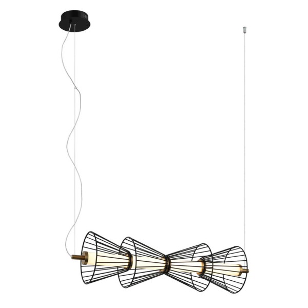 Підвісний світильник, люстра Italux PND-63849-4-BK Sanke LED 4x15W 3000K 600Lm IP20 чорний