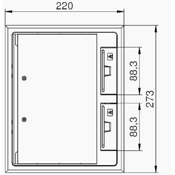 Розеточный люк OBO Bettermann (7405308) GES6 на 9 постов 45x45 199х252мм (дополнительно 3х UT3) - фото №2