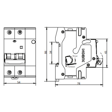 Пристрій захисту від дугового пробою NOARK Ex9NLA EL 2P B20 A 6кА B 20А 30мА (113633) - фото №1