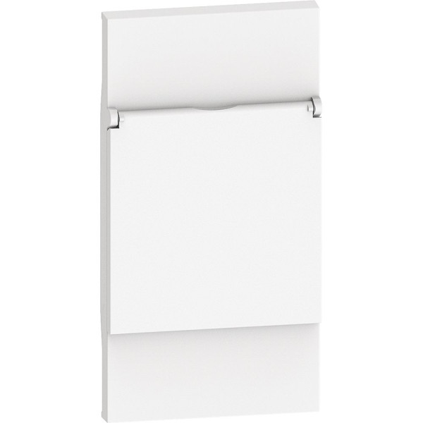 Лицьова панель з кришкою для розетки 2К+З німецького стандарту Bticino Living Now KW04P на 2 модулі (біла)