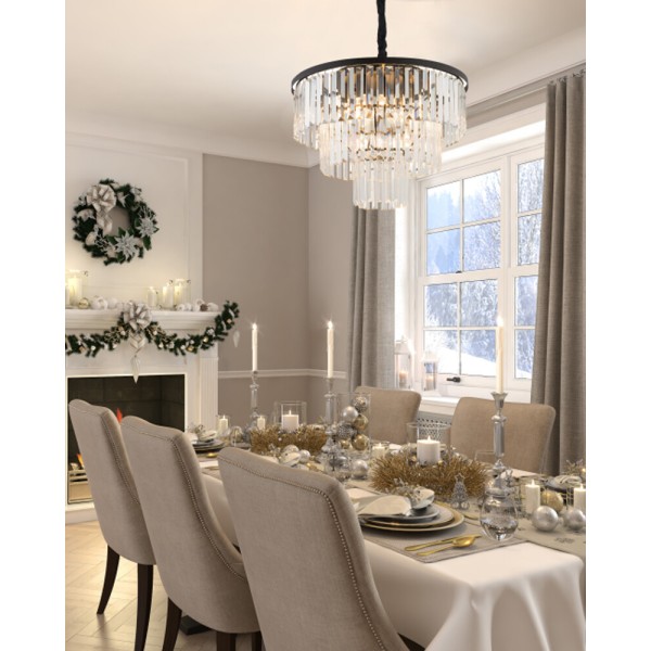 Люстра Nowodvorski 7616 Cristal M E14 9x25W IP20 черная - фото №1