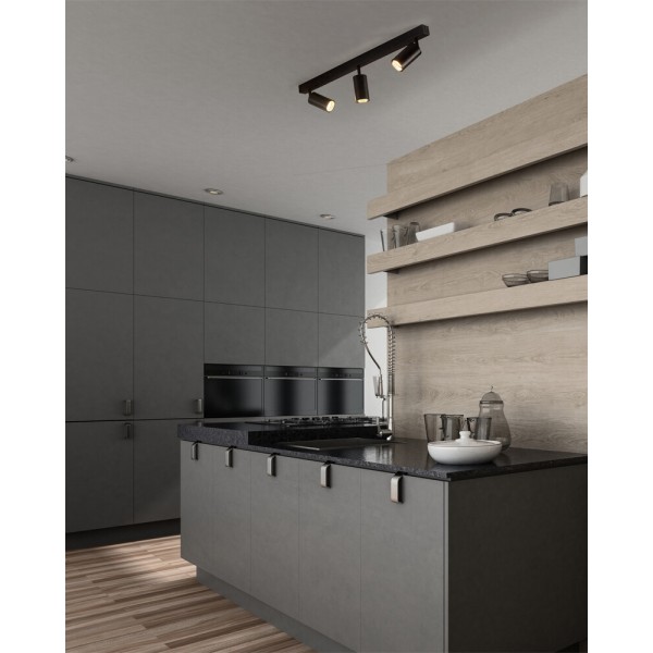 Світильник поворотний, спот TK Lighting 10634 Amis GU10 3x10W IP20 чорний - фото №1