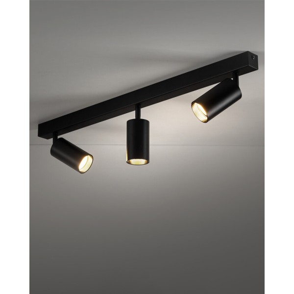 Світильник поворотний, спот TK Lighting 10634 Amis GU10 3x10W IP20 чорний - фото №2