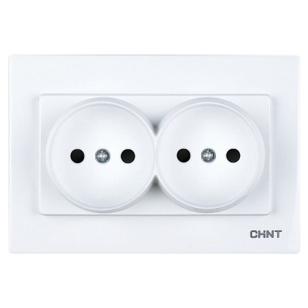 Розетка 2-местная Chint NEW3 белая (715397)