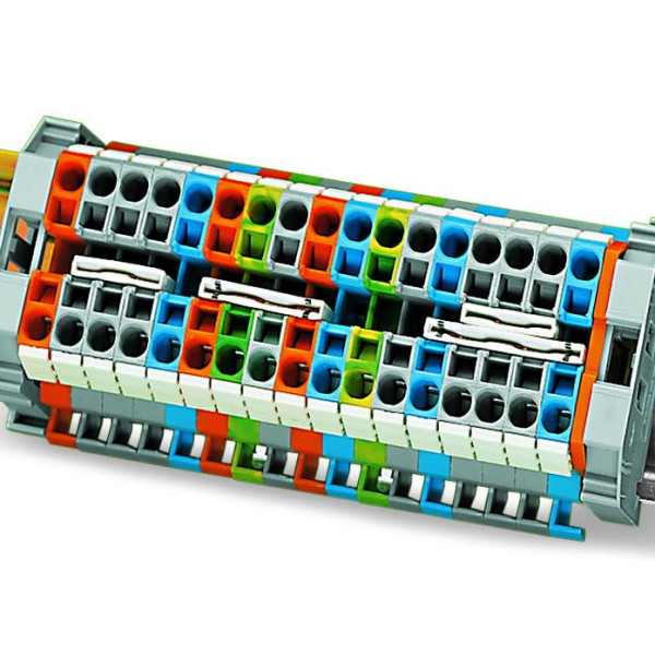 Триконтактна перемичка Wago 870-403 14мм² 18А (сіра) - фото №1