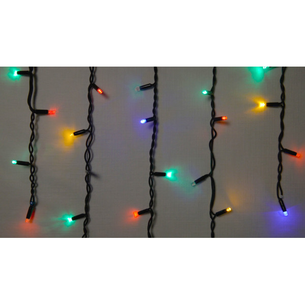 Уличная LED гирлянда Delux EN ICICLE 75LED (90012955) 2x0,7м 18 мигающих диодов IP44 черный шнур - фото №1