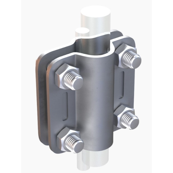 З'єднувач Leo Lightman Quadro блискавкоприймача/стержня ø16мм з дротом ø8-10мм StZn (204011) - фото №1