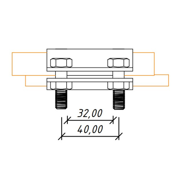 З'єднувач Leo Lightman Quadro блискавкоприймача/стержня ø16мм з дротом ø8-10мм StZn (204011) - фото №3