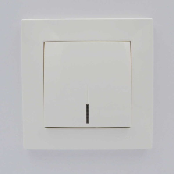 Вимикач ELBI ZENA білий 1кл з підсвіткою без рамки ( 609-010200-201 ) - фото №3