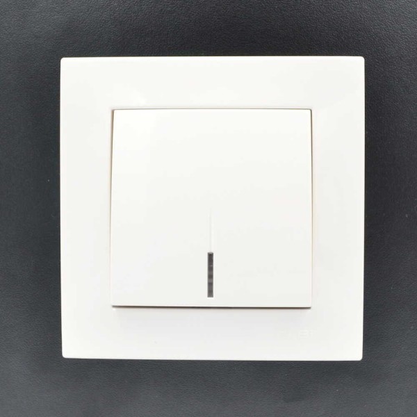 Вимикач ELBI ZENA білий 1кл з підсвіткою без рамки ( 609-010200-201 ) - фото №8