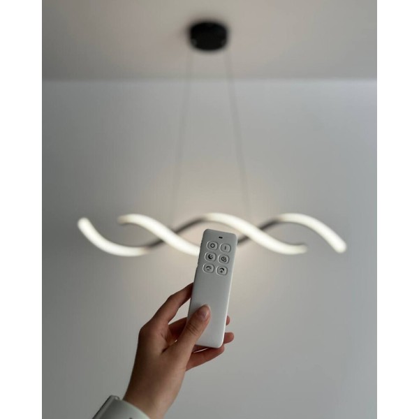 Подвесной светильник, люстра с пультом Reality 336801-30 Jersey Led 1x21W 4000K 1680Lm IP20 Черный - фото №1