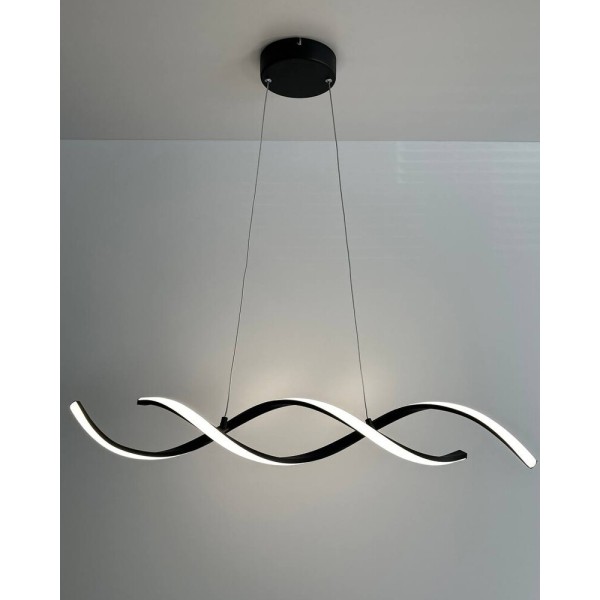 Подвесной светильник, люстра с пультом Reality 336801-30 Jersey Led 1x21W 4000K 1680Lm IP20 Черный - фото №2