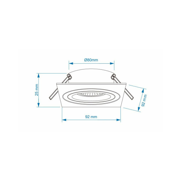 Точечный светильник врезной Oledim 7771303 TS24B ALU GU10 1x10W IP20 Черный - фото №1