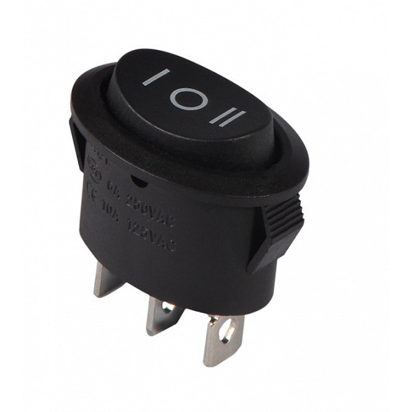 Переключатель Аско-Укрем KCD1-9-103 B/B (I-0-II) овальний черный (A0140040089)