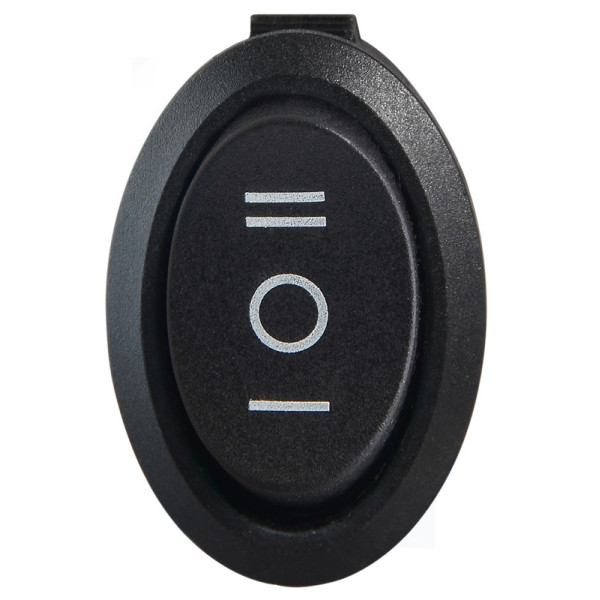 Переключатель Аско-Укрем KCD1-9-103 B/B (I-0-II) овальний черный (A0140040089) - фото №1