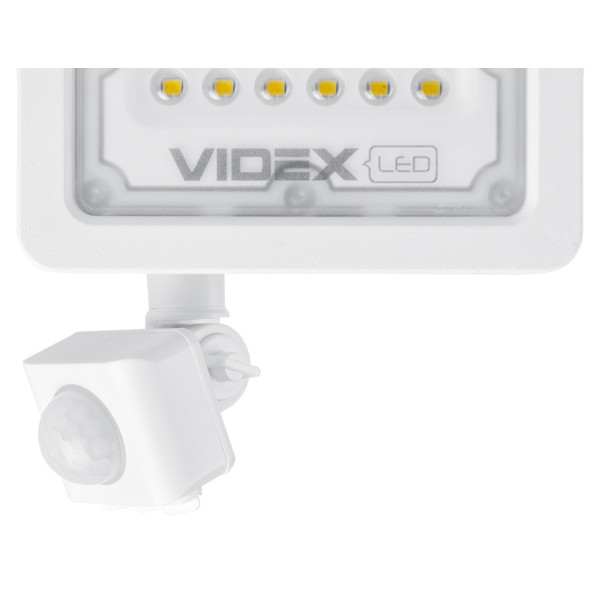 LED прожектор Videx F2e 10Вт 5000K (VL-F2e105W-S) з датчиком руху та освітленості - фото №1