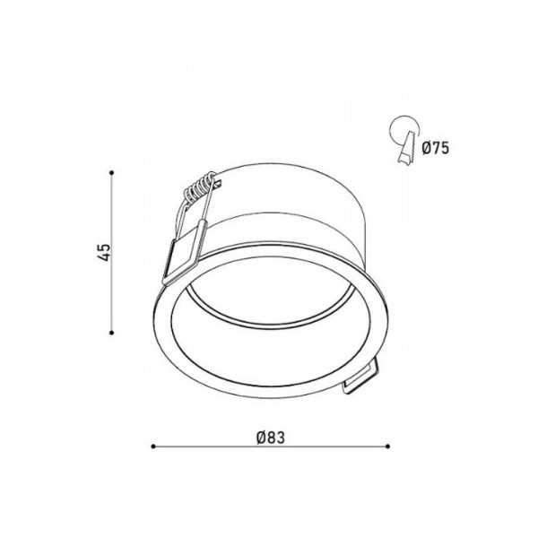 Точковий світильник Kloodi KD-Q019 LED 1x7W 4000K 490Lm IP44 Wh - фото №2