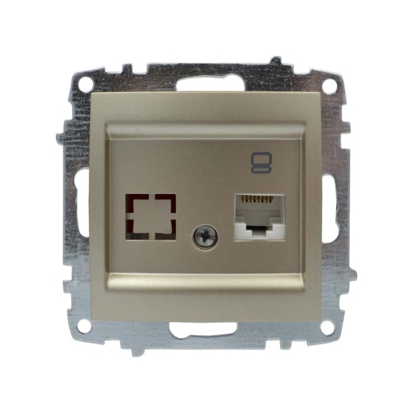 Розетка ELBI ZENA Silverline титан комп'ютерна 1-на без рамки ( 609-011400-247 )