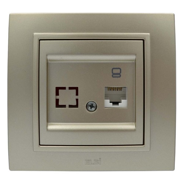 Розетка ELBI ZENA Silverline титан комп'ютерна 1-на без рамки ( 609-011400-247 ) - фото №1