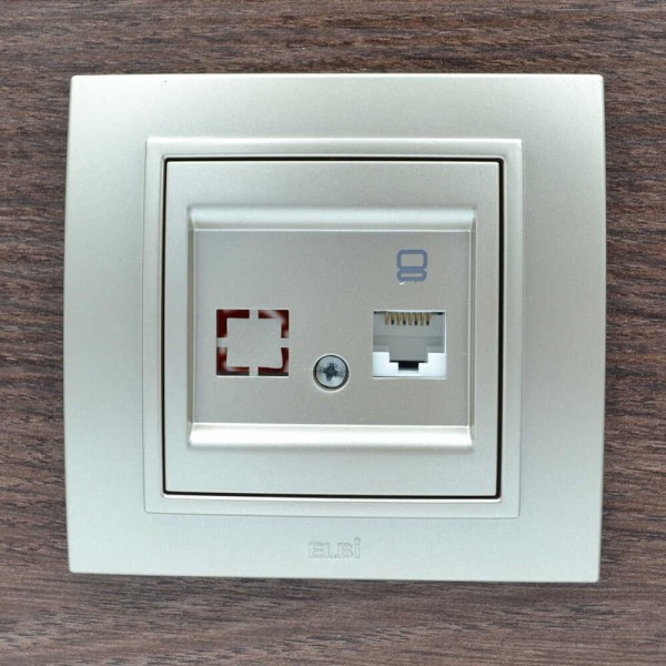 Розетка ELBI ZENA Silverline титан комп'ютерна 1-на без рамки ( 609-011400-247 ) - фото №7