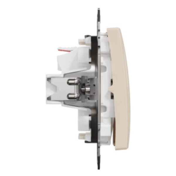 Двоклавішний вимикач Schneider Electric Sedna Design & Elements з підсвіткою бежевий SDD112105L - фото №1