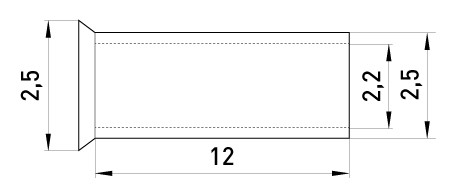 Неизолированный наконечник E.Next e.terminal.stand.en.2.5.12 2,5 кв.мм (s4038007) - фото №1