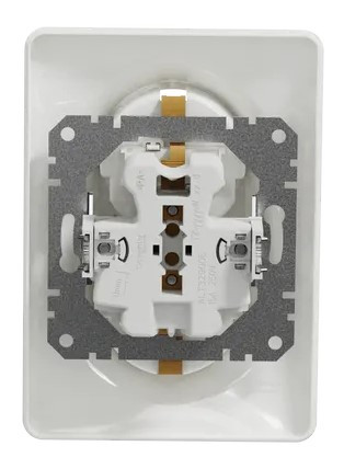 Двойная розетка Schneider Electric Sedna Design с заземлением и шторками белая SDD311221 - фото №3