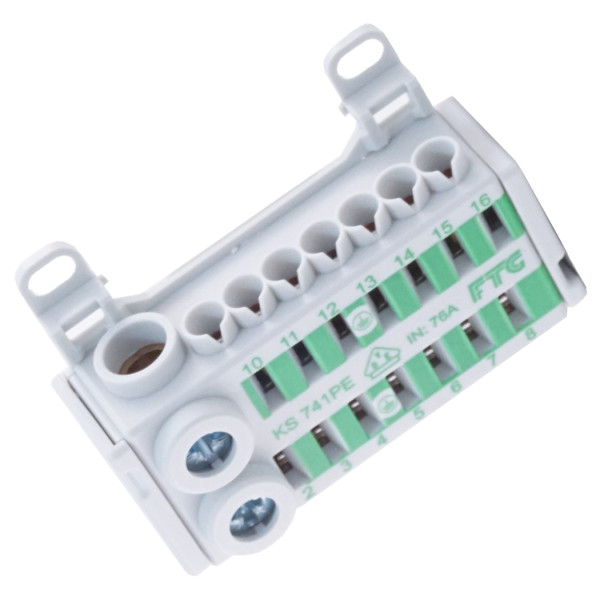 Клема FTG KVK KS 741PE (вхід: 2х25мм², 2х16мм², виходи: 14х4мм²)