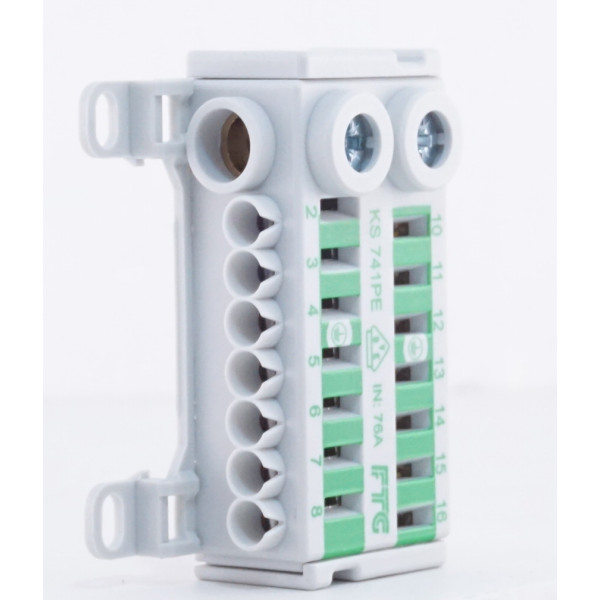 Клема FTG KVK KS 741PE (вхід: 2х25мм², 2х16мм², виходи: 14х4мм²) - фото №2