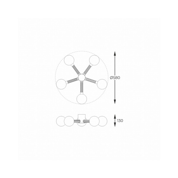 Люстра Zuma Line C0583-05C-2GHF Mida G9 1x6W IP20 - фото №1