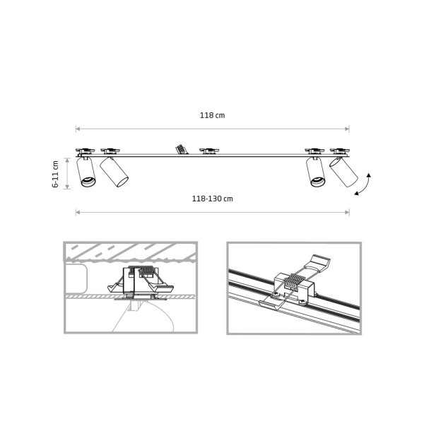 Світильник поворотний, спот Nowodvorski 7836 Mono Surface GU10 4x10W IP20 чорний - фото №1