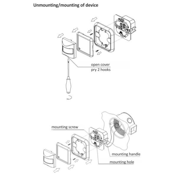 Інфрачервоний датчик руху F&F DR-03 195-265В AC 3А - фото №4