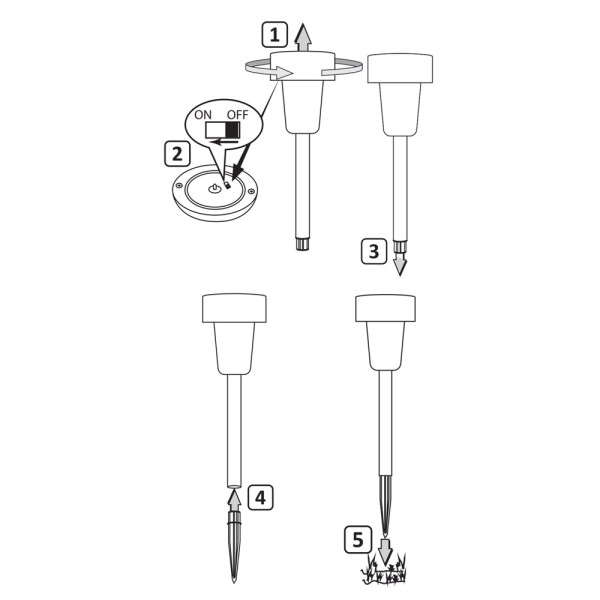 Вуличний світильник на сонячній батареї Goldlux 322265 Stik LED 6000K IP44 чорний - фото №4
