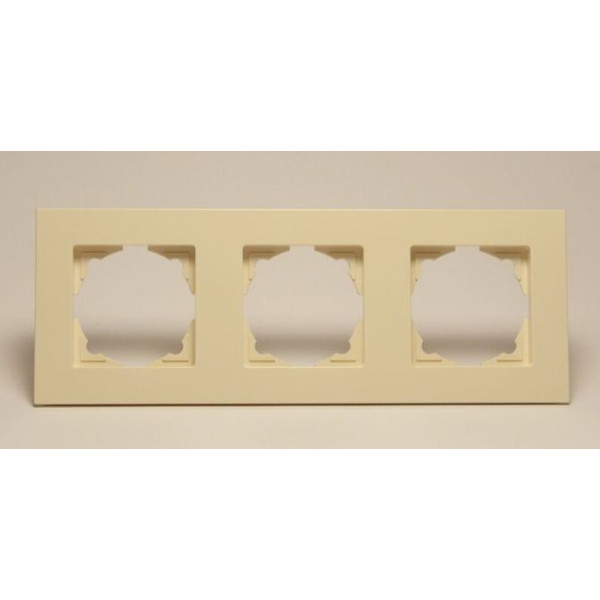 Рамка 3-місна Gunsan Eqona крем - фото №1