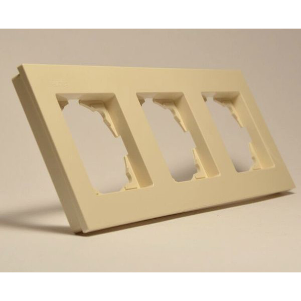 Рамка 3-місна Gunsan Eqona крем - фото №2