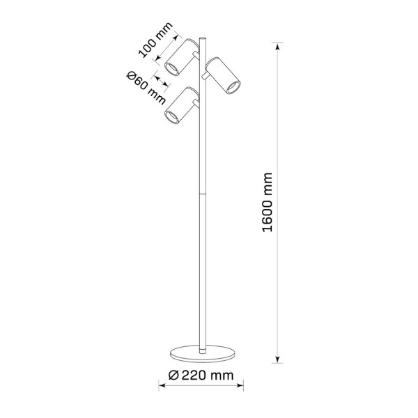 Торшер Goldlux 328199 Maribel GU10 3x12W IP20 Белый - фото №4