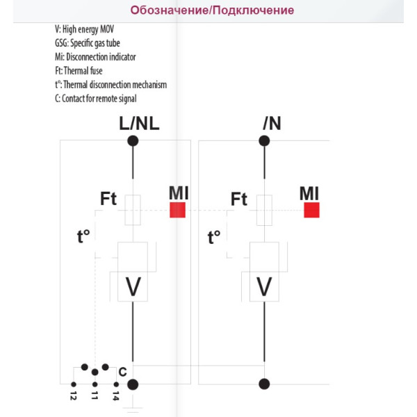 Ограничитель перенапряжения ETI 002442902 ETITEC V T12 280/12.5 (2+0) - фото №3