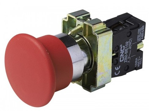 Кнопка-грибок з фіксацією CNC LAY5-ВS542 NC ø40 червона (Б00028730)