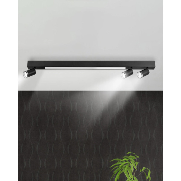 Потолочный светильник Goldlux 327390 Paris GU10+Led 4x10+24W 4000K 1800Lm IP20 Черный - фото №1