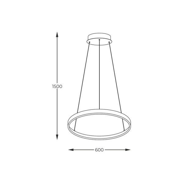 Підвісний світильник, люстра Zuma Line 2023201-GD60 Breno Led 1x28W 3000K/4000K/6000K 1700Lm IP20 Золотий - фото №1