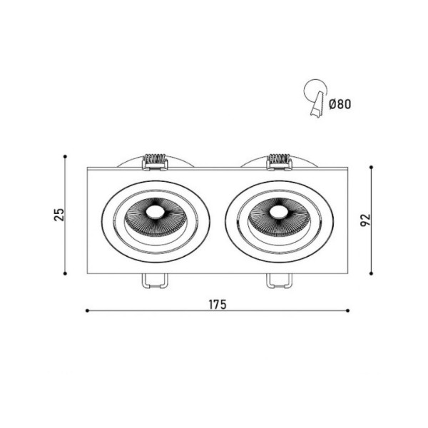 Точечный светильник Kloodi KD-BASE SQ92x175 GU10 2x10W IP20 Wh - фото №1
