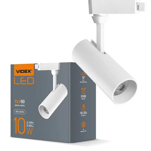 Трековий LED світильник Videx 10Вт 4100K (VL-TR04-104W) білий - фото №4