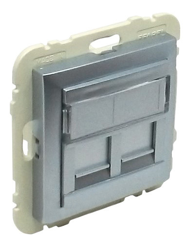 Двойная компьютерная розетка Logus 21975 TAL RJ45 (Cat.5e) (алюминий)