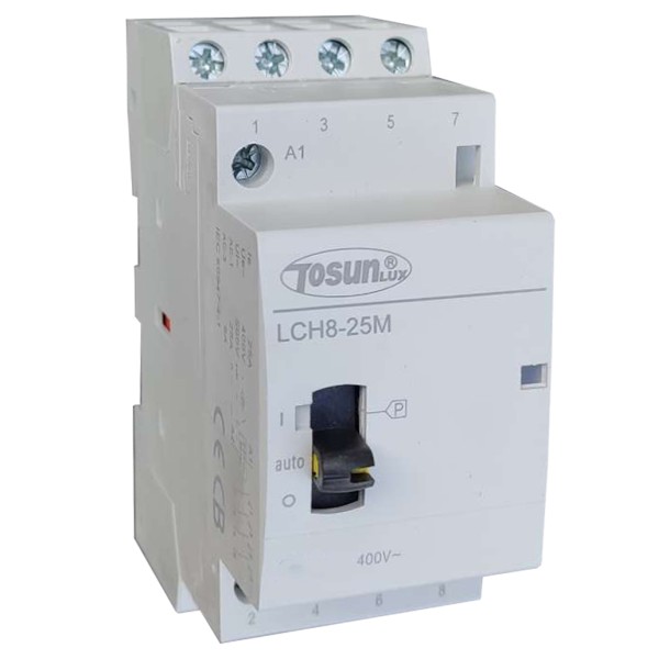 Модульный контактор с ручным управлением TOSUNlux LCH8-25M 4NO 4P 25A (6931934213430)