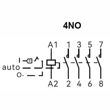 Модульный контактор с ручным управлением TOSUNlux LCH8-25M 4NO 4P 25A (6931934213430) - фото №2