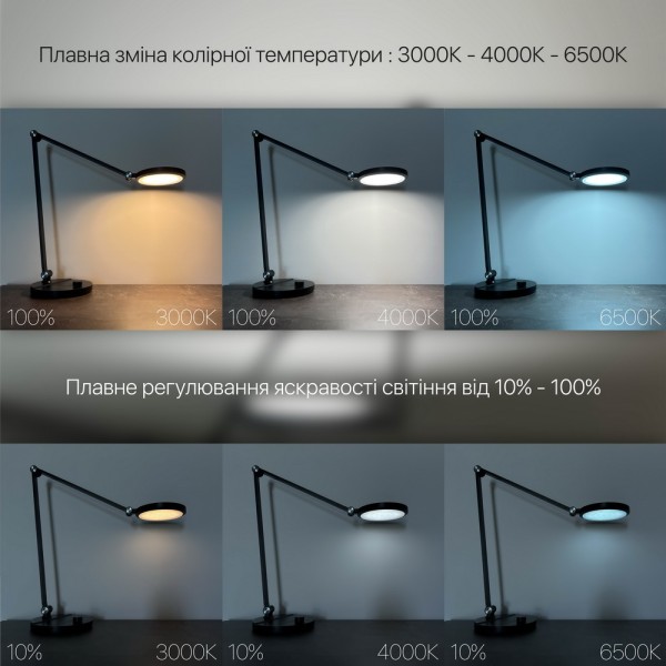 Світильник настільний LED EVEREST 8W 3000-6500К білий Violux ( 530001 ) - фото №3